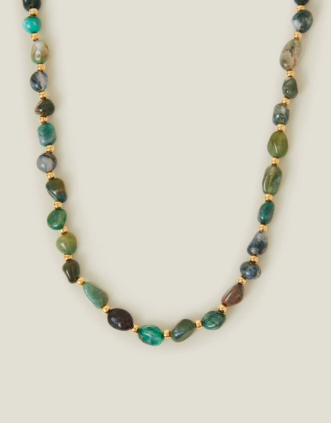 14ct Gold-Plated Stone Beaded Necklace, , large