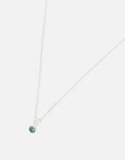 Sterling Silver Crystal Pendant Necklace, , large