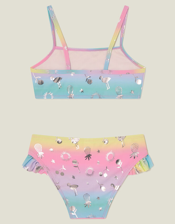 Girls Ombre Foil Print Bikini Set, Multi (BRIGHTS MULTI), large