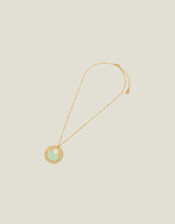Raffia Inlay Circle Necklace, , large