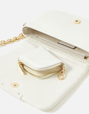 Charli Chain Cross-Body Bag, White (WHITE), large