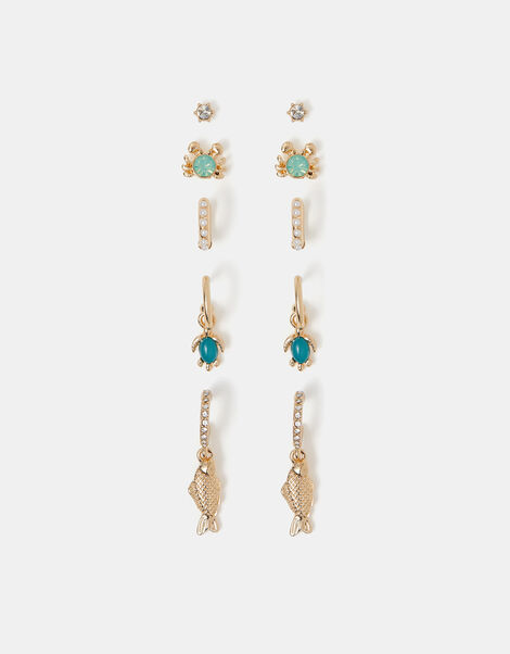 5-Pack Fish Stud & Hoop Earrings, , large