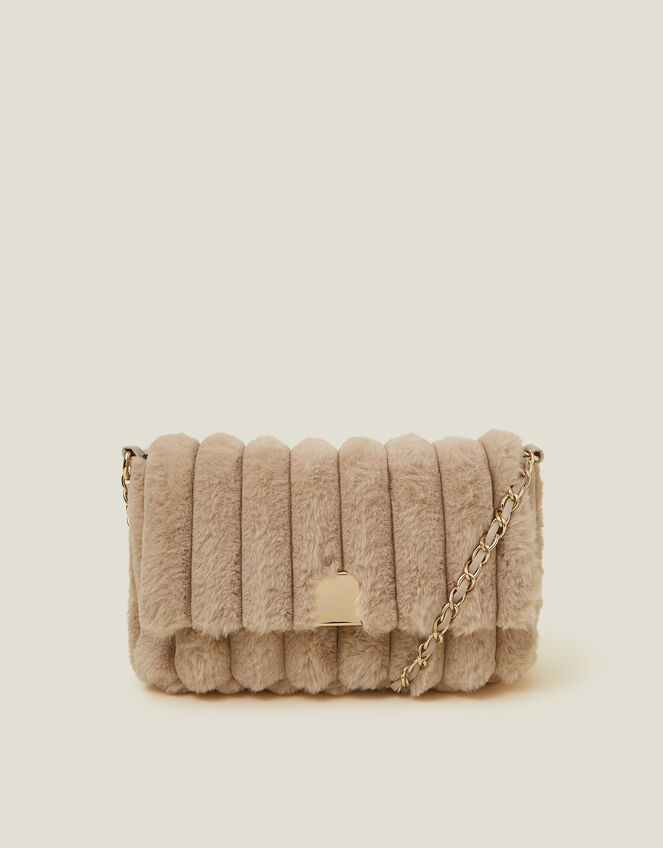 Faux Fur Cross-Body Bag, , large