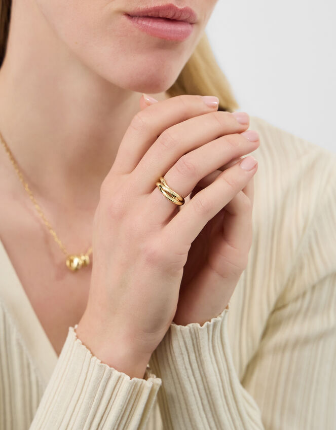 14ct Gold-Plated Russian Band Ring, Gold (GOLD), large