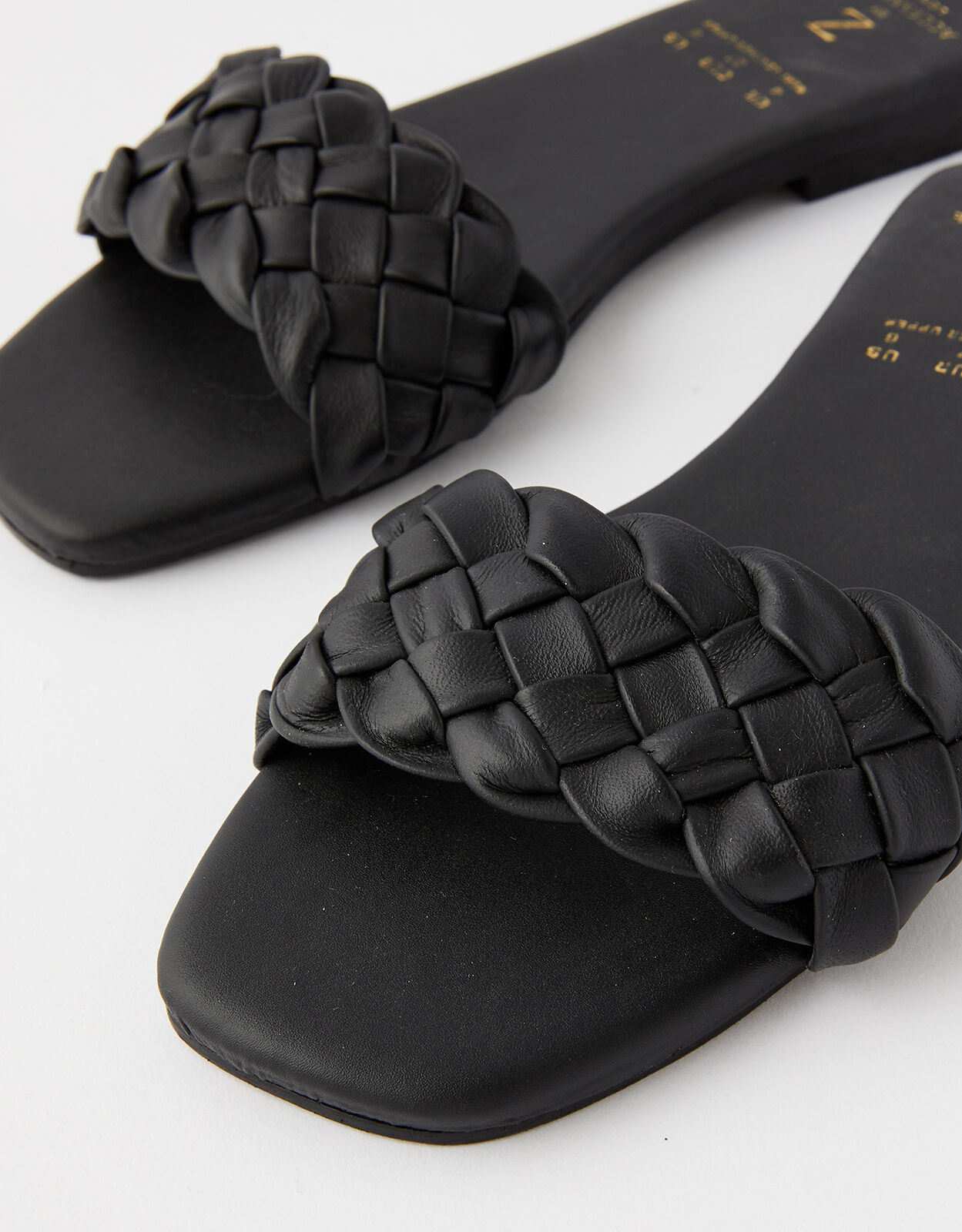 black sandal sliders
