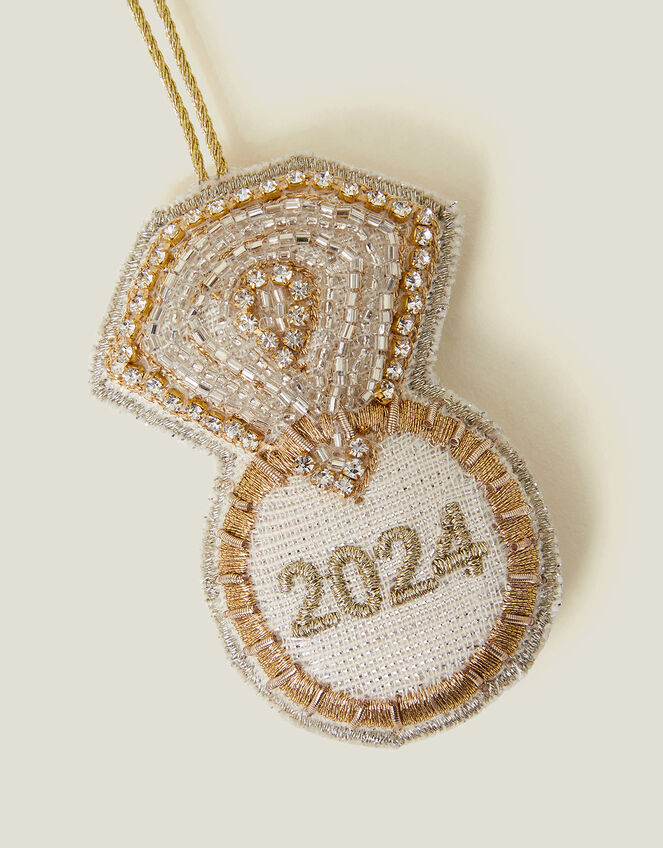 Embroidered 2024 Engagement Christmas Tree Decoration, , large