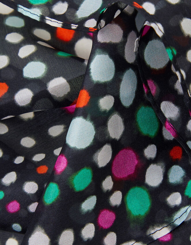 Spot Print Silk Scarf, , large