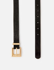 Croc Print Belt , Black (BLACK), large