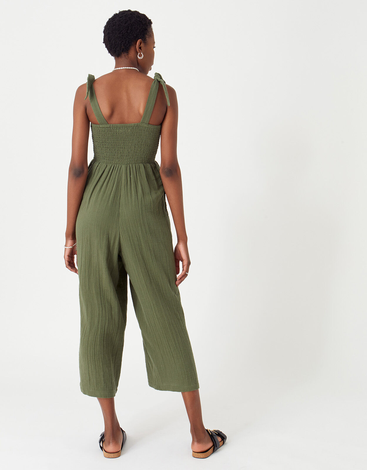 Seersucker jumpsuit zara 2025