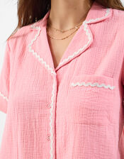 Crinkle Cotton Short Pyjamas Set, Pink (PINK), large