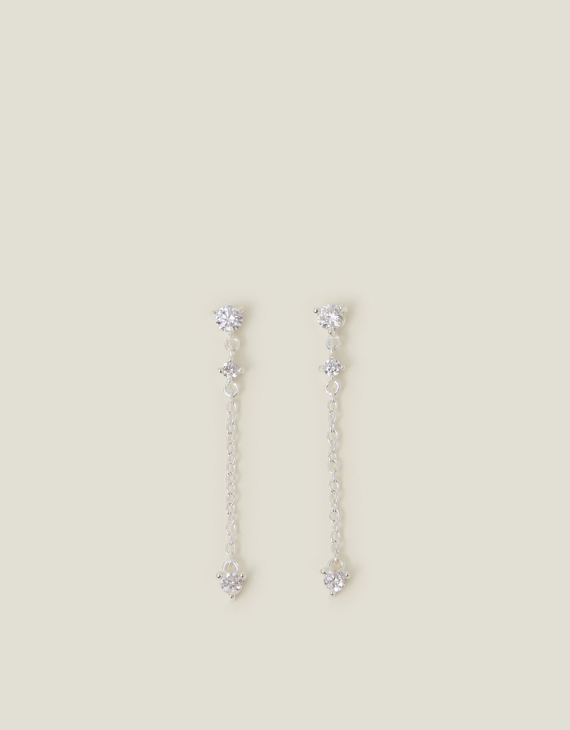 Long silver diamante earrings store