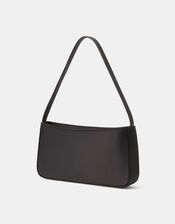 Satin Shoulder Bag, Black (BLACK), large