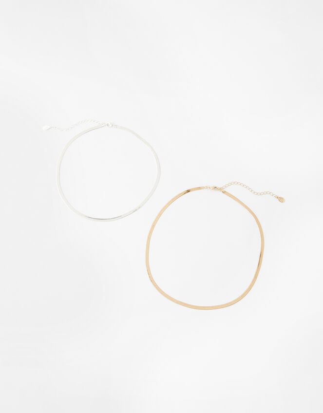Snake Chain Necklace Set of Two, , large