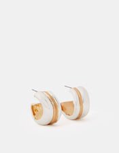 Mixed Metal Chunky Hoop Earrings, , large