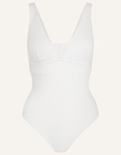 Lexi Ribbed Shaping Swimsuit, White (WHITE), large