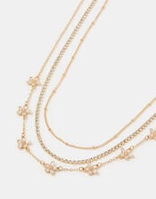 3-Pack Flower Chain Necklaces, , large