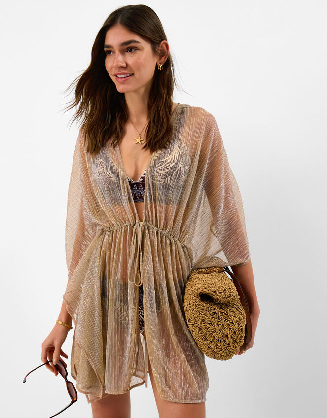 Shimmer Mini Kaftan, Gold (GOLD), large
