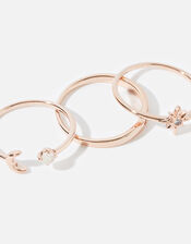 Rose Gold-Plated Celestial Ring Set, Gold (ROSE GOLD), large