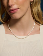 14ct Gold-Plated Seed Pearl Necklace, , large