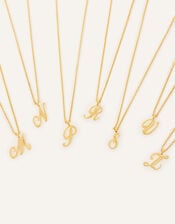 14ct Gold-Plated Script Initial Pendant Necklace, Gold (GOLD), large