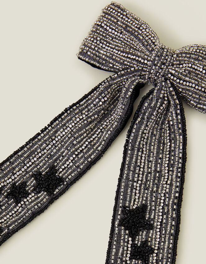 Diamante Star Bow Hair Clip, , large