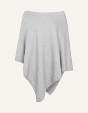 Lightweight Knit Poncho, Grey (GREY), large