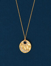 14ct Gold-Plated Celestial Diamante Pendant Necklace, , large