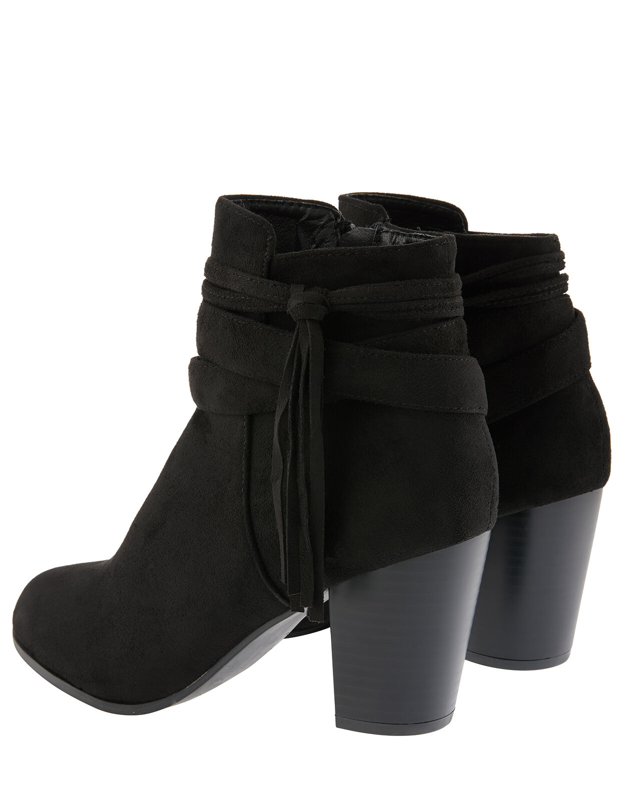Black fringe boots with heel outlet
