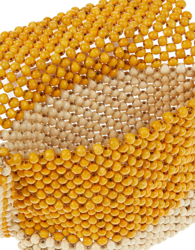 Wooden Bead Cross-Body Bag, Yellow (OCHRE), large