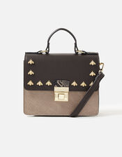 Bee Studded Handheld Bag, Multi (DARKS-MULTI), large