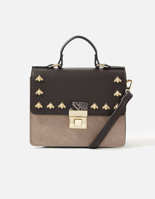 Bee Studded Handheld Bag, Multi (DARKS-MULTI), large