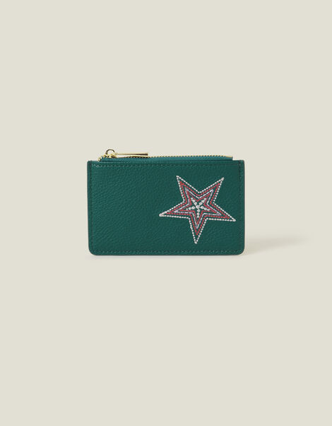 Star Embroidered Card Holder, , large