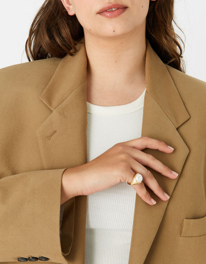 Reconnected Chubby Pearly Ring, White (CRYSTAL), large
