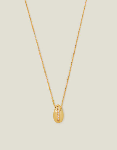 14ct Gold-Plated Sparkle Teardrop Necklace, , large