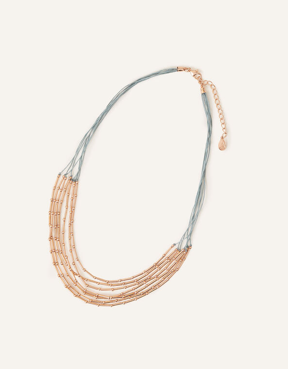 Layered Thread and Bar Necklace, , large
