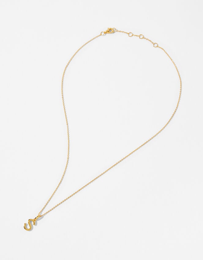 Gold Vermeil Initial Pendant Necklace - S, , large