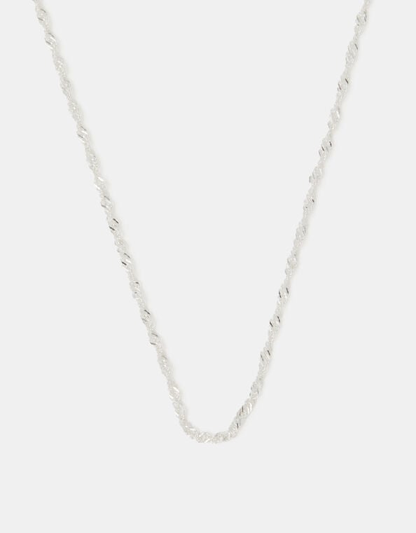 Sterling Silver Twisted Chain Necklace, , large
