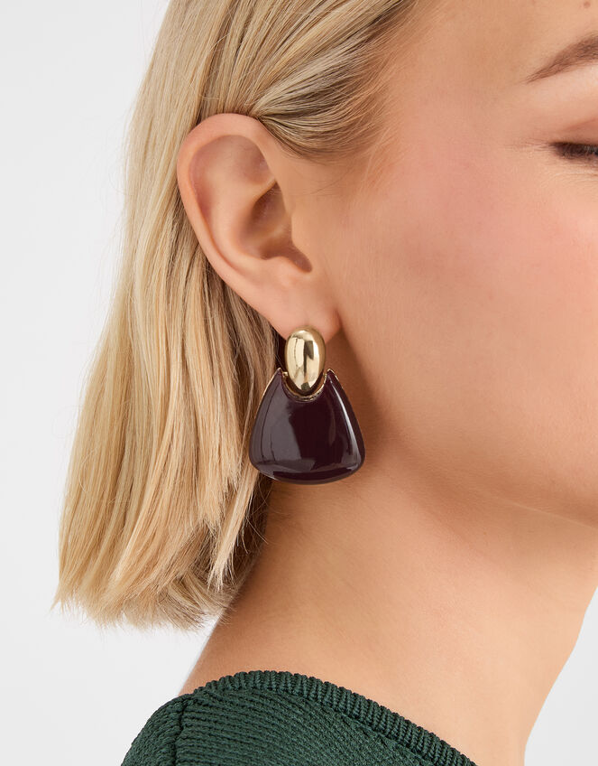 Chunky Resin Doorknocker Earrings, , large