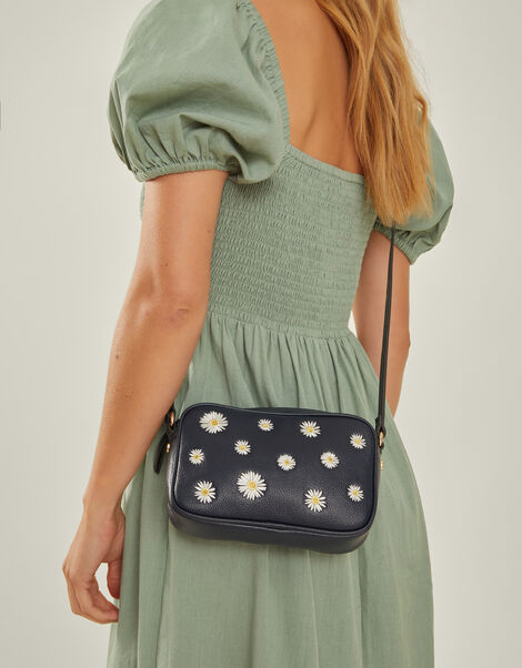 Daisy Faux Leather Cross-Body Bag, , large