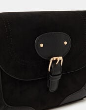 Saddle Buckle Crossbody Bag, Tan (TAN), large