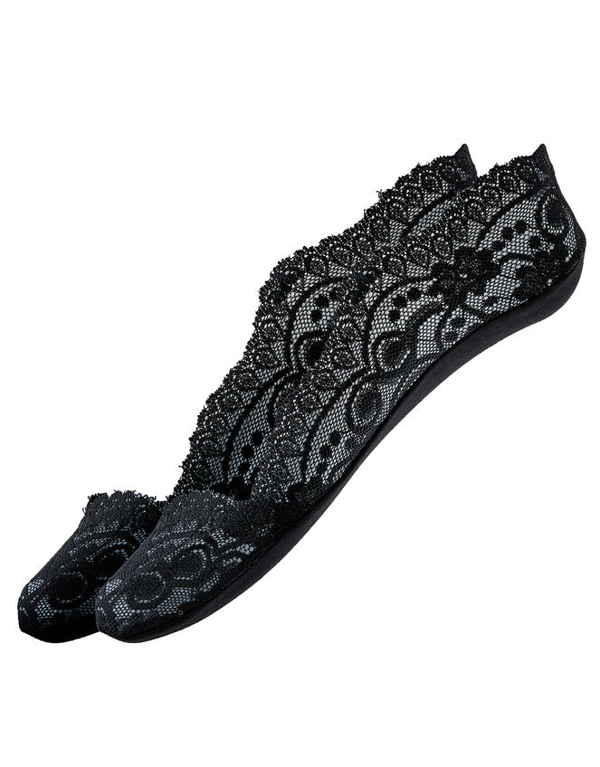Lace Footsie Sock Set, Black (BLACK), large