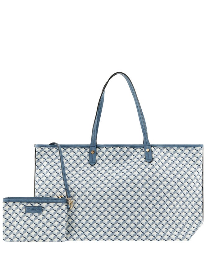 Geometric Print Tote Bag, , large