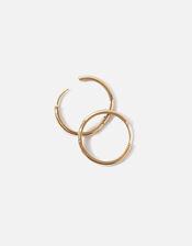 Gold-Plated Chunky Plain Hoop Earrings, , large