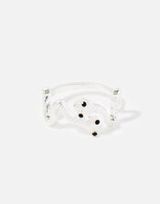 Embellished Snake Ring, Silver (SILVER), large