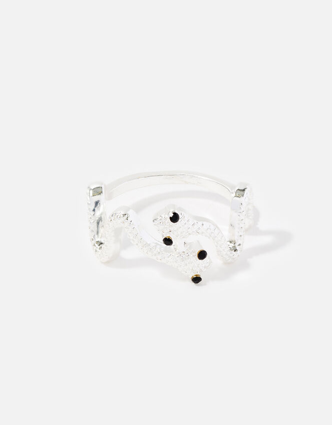 Embellished Snake Ring, Silver (SILVER), large