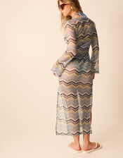 Zigzag Crochet Maxi Dress, Multi (MULTI), large