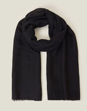 Lightweight Plain Scarf, Black (BLACK), large