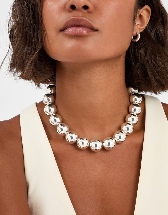 Chunky Bead Collar Necklace, , large