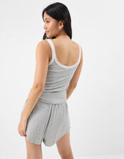 Lace Vest Short Pyjamas Set, Grey (GREY), large