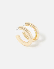Reconnected Chunky Tube Hoops, Gold (GOLD), large